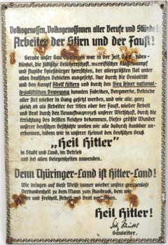 Aufruf des Gauleiters Fritz Sauckel (1934)